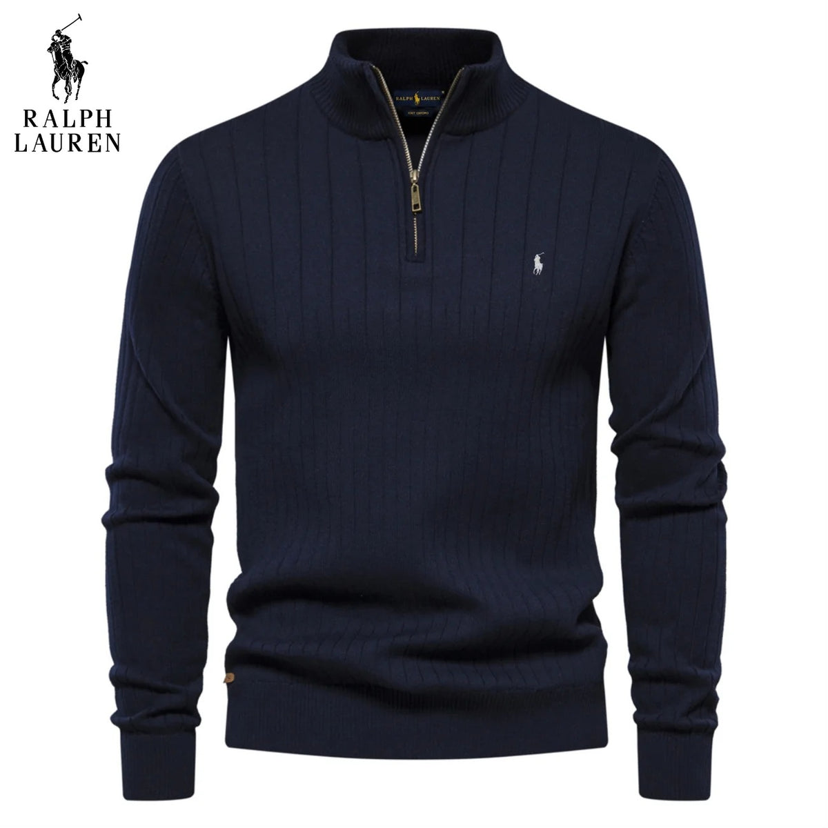 Men’s Elegant Half-Zip Pullover – Casual Long Sleeve Sweater