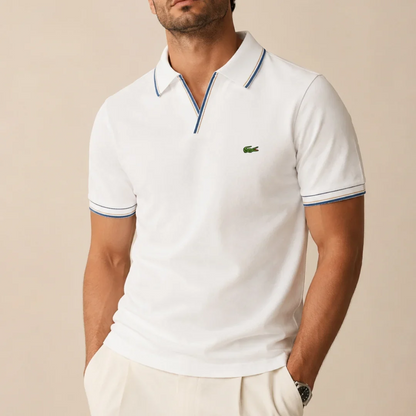 Men’s Premium Contrast Trim Polo Shirt – Short Sleeve Casual Top