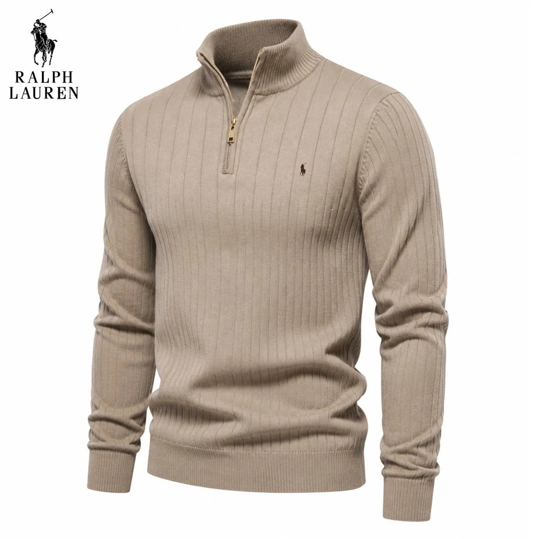 Men’s Elegant Half-Zip Pullover – Casual Long Sleeve Sweater