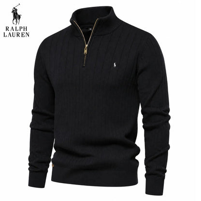 Men’s Elegant Half-Zip Pullover – Casual Long Sleeve Sweater