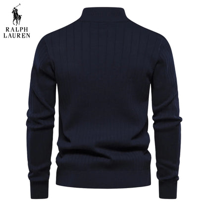 Men’s Elegant Half-Zip Pullover – Casual Long Sleeve Sweater