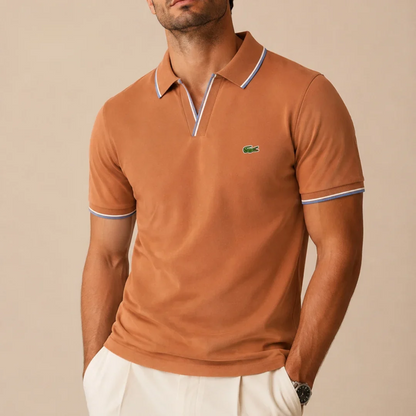 Men’s Premium Contrast Trim Polo Shirt – Short Sleeve Casual Top