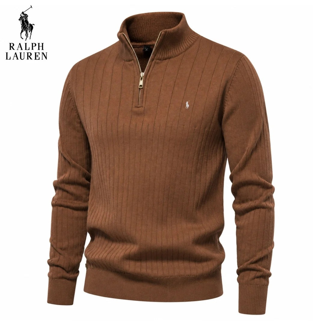 Men’s Elegant Half-Zip Pullover – Casual Long Sleeve Sweater