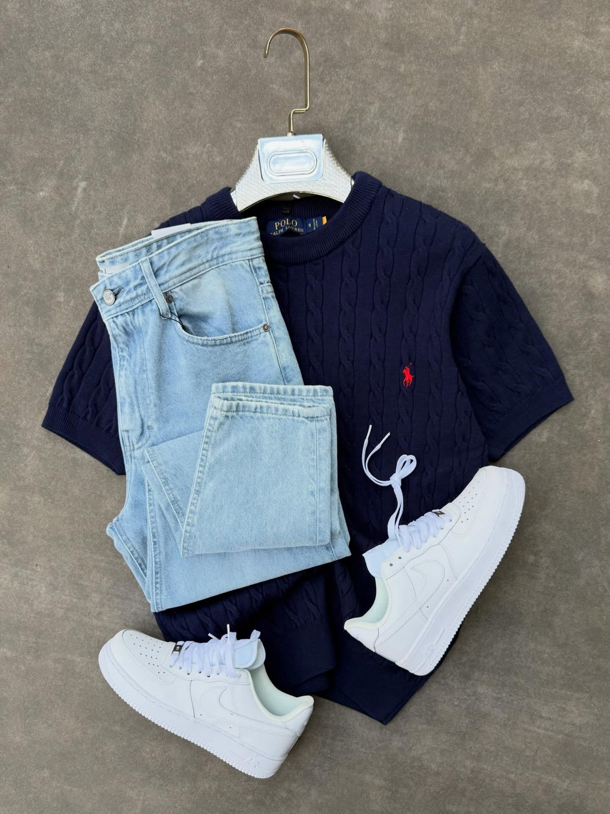 Men’s Premium Cable Knit T-Shirt – Modern Casual Luxury