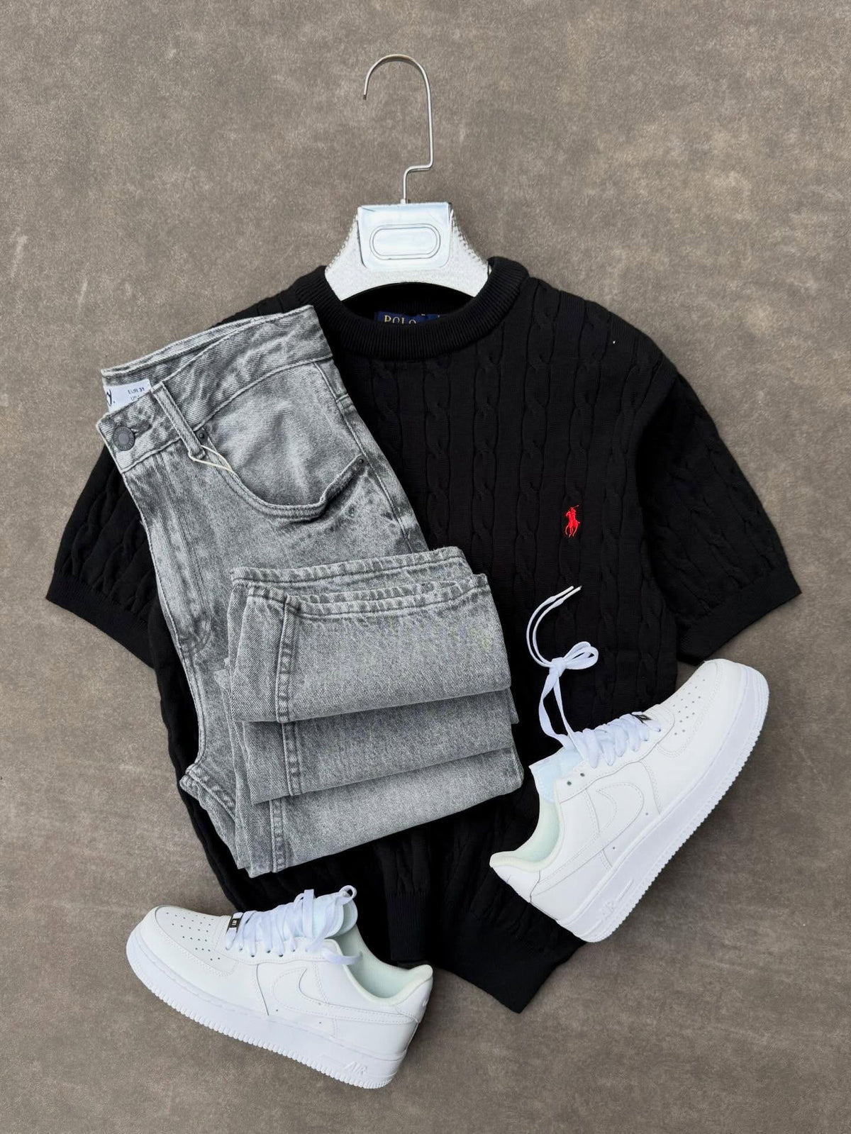 Men’s Premium Cable Knit T-Shirt – Modern Casual Luxury