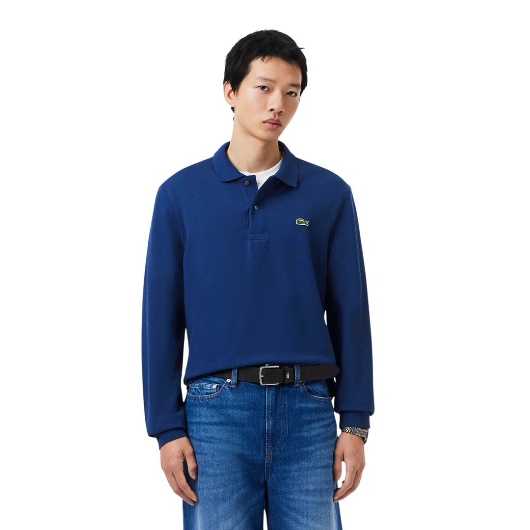 Men’s Classic Long-Sleeve Polo Shirt – Regular Fit Cotton Polo