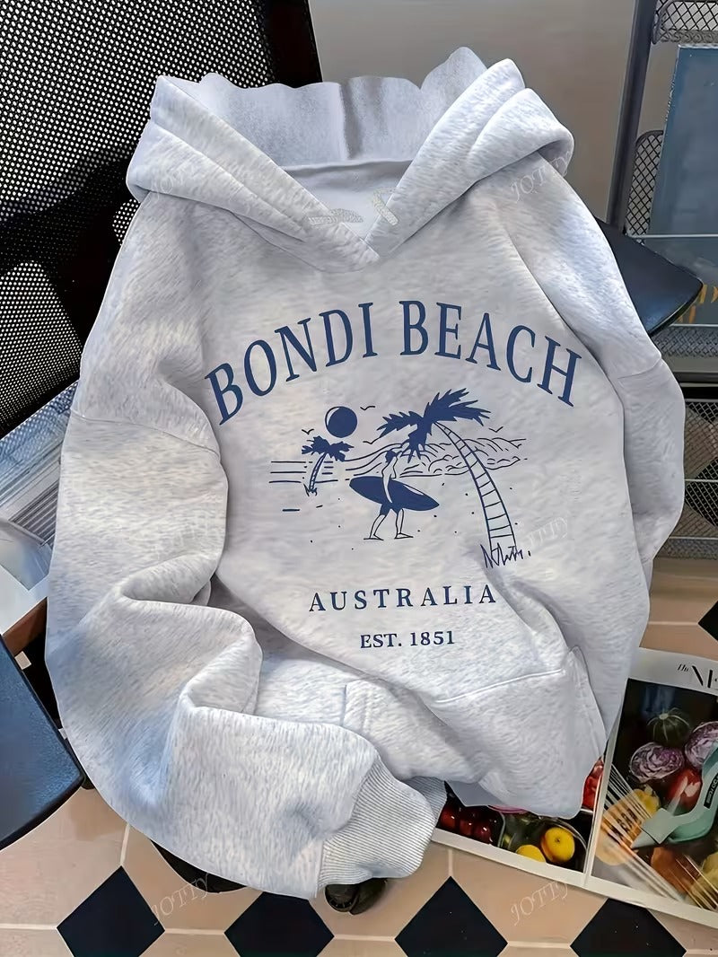 Women’s Bondi Beach Oversized Hoodie – Casual Surf Style Pullover