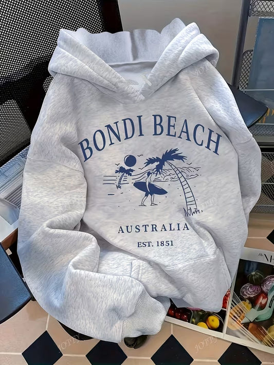 Women’s Bondi Beach Oversized Hoodie – Casual Surf Style Pullover