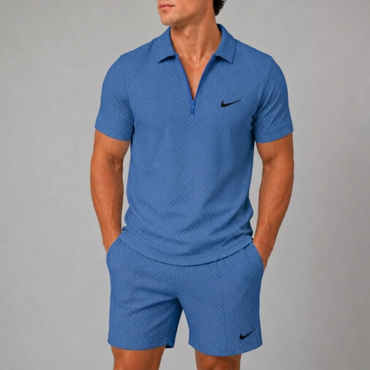 Zippered Polo & Shorts Set - CLEARANCE SALE