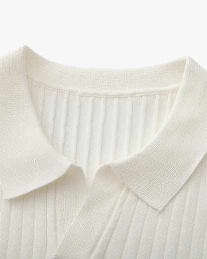 Premium Ribbed Knit Polo Shirt