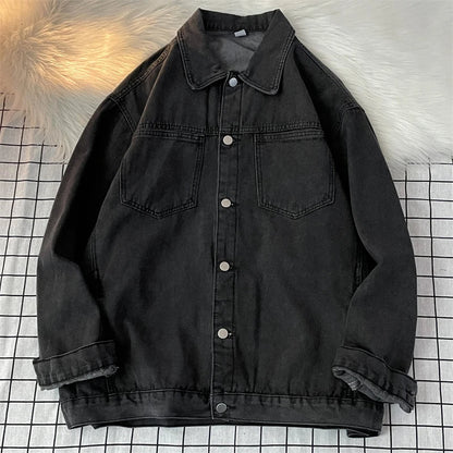 Classic Retro Denim Jacket – Black & Blue