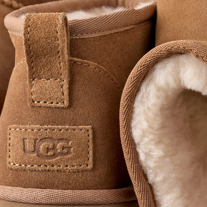 Women's fleece-lined platform mini boots – detail